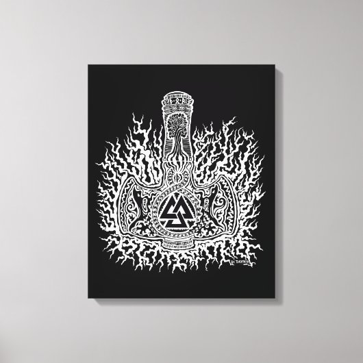 Mjolnir Valknut Canvas Afdruk (Voorkant)