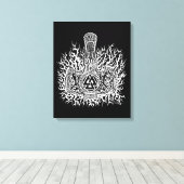 Mjolnir Valknut Canvas Afdruk (Insitu (Houten vloer))