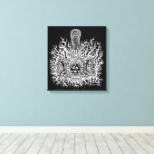 Mjolnir Valknut Canvas Afdruk (Insitu (Houten vloer))