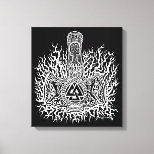 Mjolnir Valknut Canvas Afdruk
