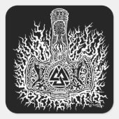 Mjolnir - Valknut Sticker (Voorkant)