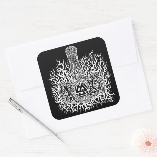Mjolnir - Valknut Sticker (Envelop)