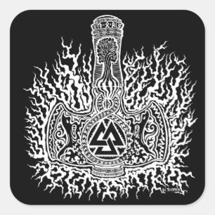 Mjolnir - Valknut Sticker