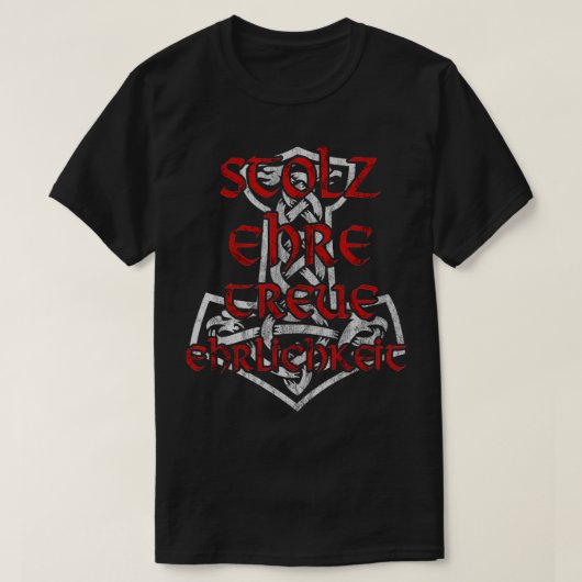 Mjolnir Warhammer Pride Honor Fidelity Eerlijkheid T-shirt (Design voorkant)