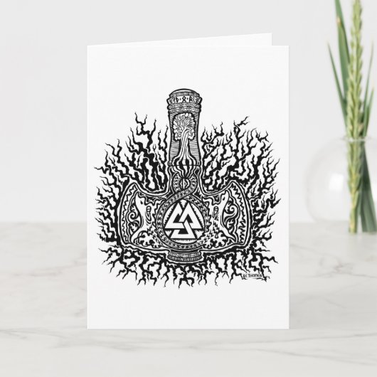 Mjolnir - Wenskaart Valknut Kaart (Voorkant)