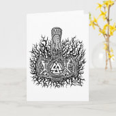 Mjolnir - Wenskaart Valknut Kaart (Gele Bloem)