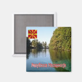 MK007 Noord-Macedonië, panorama, Fridge Magneet (Voorkant / Achterkant)