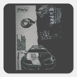 MK4 Auto Tuning Japan Vierkante Sticker