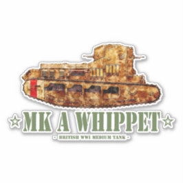 MK A Whippet Britse middelzware tank uit de Eerste Sticker