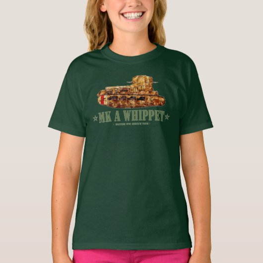 MK A Whippet Eerste Wereldoorlog Britse Middelzwar T-shirt (Voorkant)