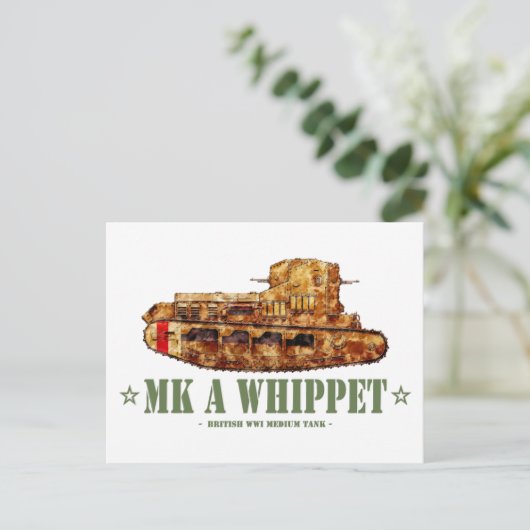 MK Een Whippet Wereldoorlog Een Britse Medium Tank Briefkaart (Staand voorkant)