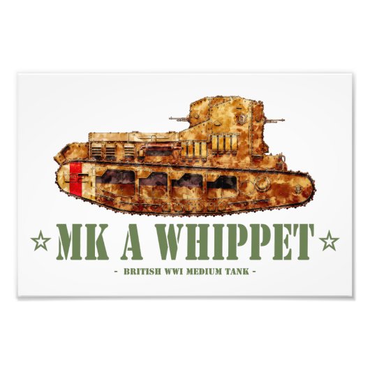 MK Een Whippet Wereldoorlog Een Britse Medium Tank Foto Afdruk (Voorkant)