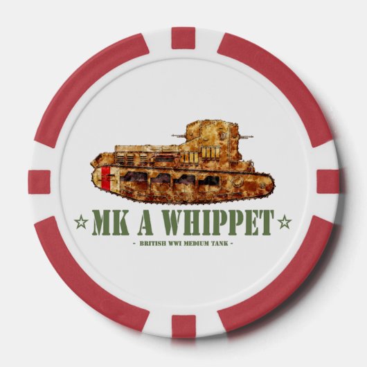 MK Een Whippet Wereldoorlog Een Britse Medium Tank Poker Chips (Voorkant)