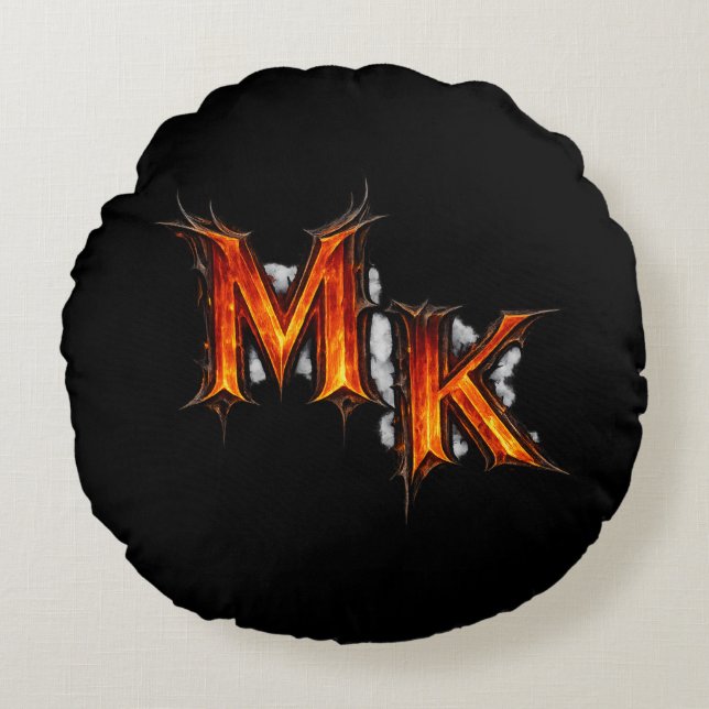 MK Infernaal Gotisch Embleem Rond Kussen (Voorkant)