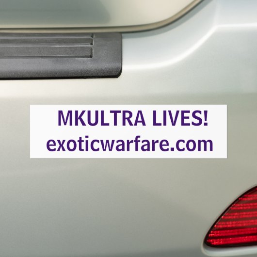 MKULTRA LEVEN! exoticwarfare.com Bumpersticker (Op auto)