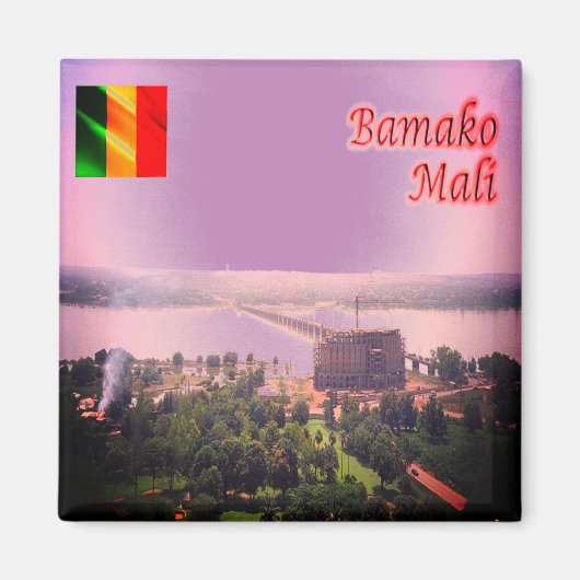 ML003 MALI, Bamako Bridge, Afrika, Fridge Magneet (Voorkant)