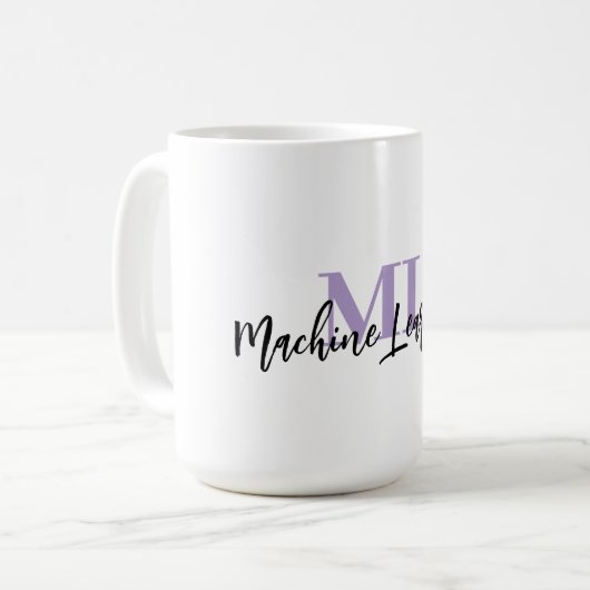 ML White Mug – For Machine Learning Lovers 💜☕ Koffiemok (Voorkant links)