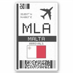 MLA Malta Boarding Pass - Reizen naar de luchthave Sticker