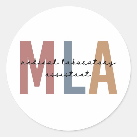 MLA Medical Laboratory Assistant Ronde Sticker (Voorkant)