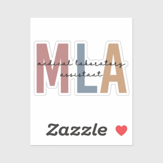 MLA Medical Laboratory Assistant Sticker (Vel)