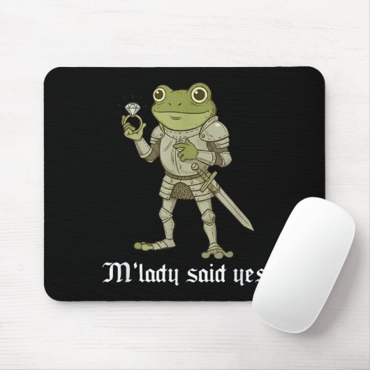 M'lady Said Yes Funny Frog Couple Matching Muismat (Met muis)