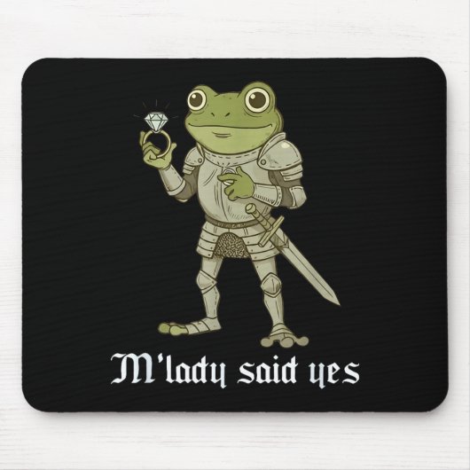 M'lady Said Yes Funny Frog Couple Matching Muismat (Voorkant)