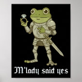 M'lady Said Yes Funny Frog Couple Matching Poster (Voorkant)