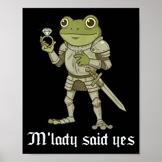 M'lady Said Yes Funny Frog Couple Matching  Poster (Voorkant)