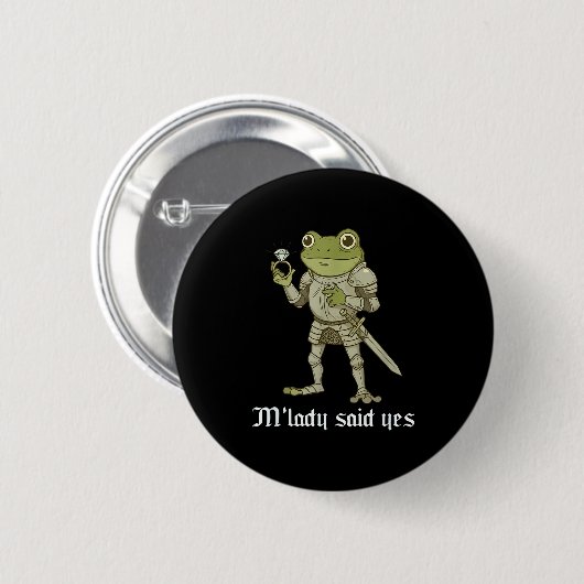 M'lady Said Yes Funny Frog Couple Matching Ronde Button 5,7 Cm (Voorkant /achterkant)