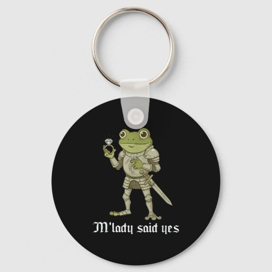 M'lady Said Yes Funny Frog Couple Matching Sleutelhanger (Voorkant)