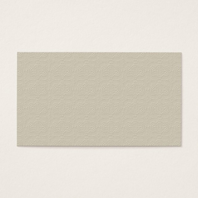 MLE NEUTRAL TAN DECORATIVE EMBOSSED PATTERN TEXTU VISITEKAARTJES (Voorkant)