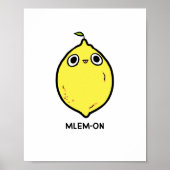 Mlem-on Funny Lemon Fruit Pun Poster (Voorkant)