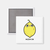 Mlem-on Grappige Citroen Fruit Pun Magnet (Voorkant / Achterkant)