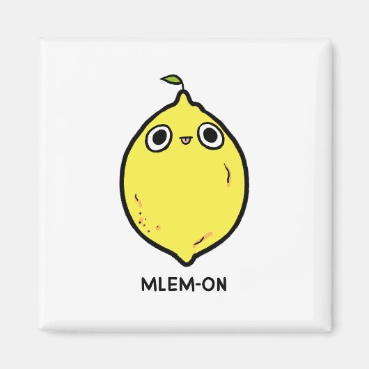 Mlem-on Grappige Citroen Fruit Pun Magnet (Voorkant)