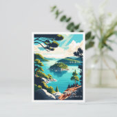 Mljet Kroatië vintage reisillustratie Briefkaart (Staand voorkant)