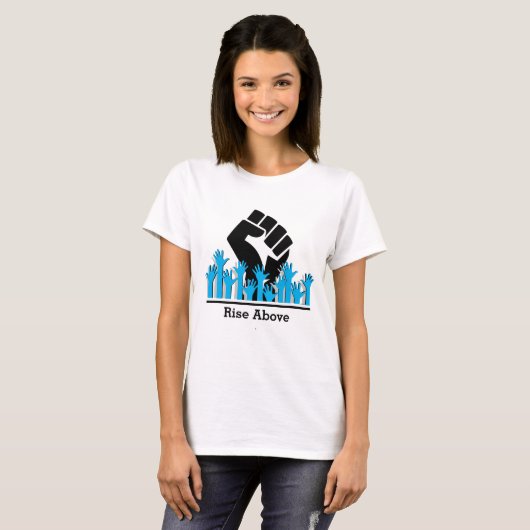 MLK BHM Power Fist RISES HIERBOVEN Gepersonaliseer T-shirt (Voorkant volledig)
