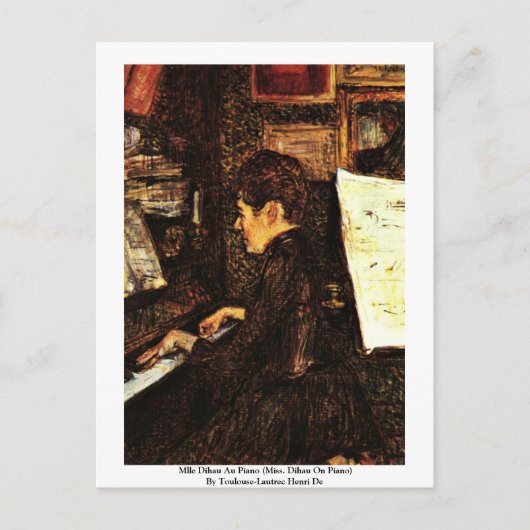 Mlle Dihau Au Piano Briefkaart (Voorkant)