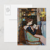 Mlle. Guillaumin reading, 1907 Briefkaart (Voorkant / Achterkant)