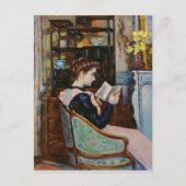 Mlle. Guillaumin reading, 1907 Briefkaart (Voorkant)