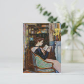Mlle. Guillaumin reading, 1907 Briefkaart (Staand voorkant)