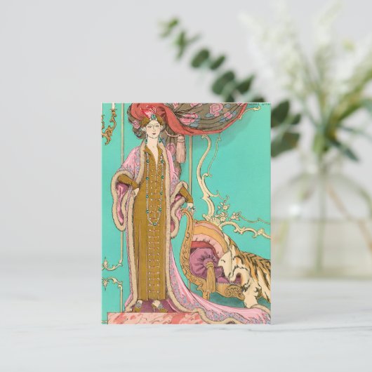 Mlle Marnac van George Barbier Briefkaart (Staand voorkant)