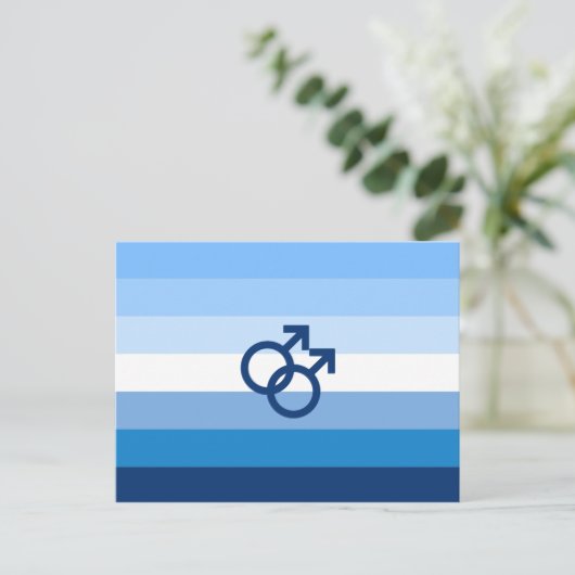 MLM Gay Male Pride Flag Briefkaart (Staand voorkant)