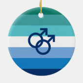 MLM Gay Male Pride Flag Keramisch Ornament (Achterkant)