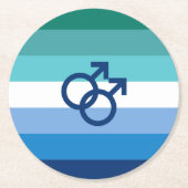 MLM Gay Male Pride Flag Ronde Kartonnen Onderzetter (Voorkant)