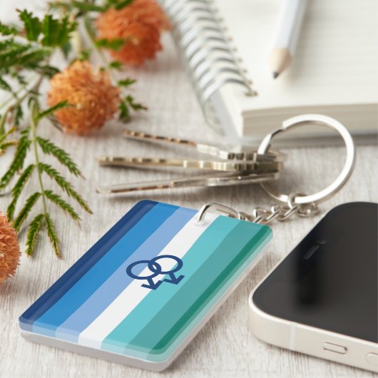 MLM Gay Male Pride Flag Sleutelhanger (Voorkant Rechts)
