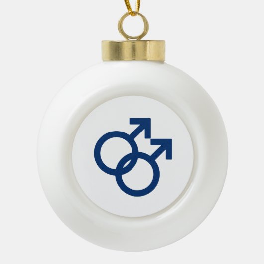 MLM Gay Mannen Gendersymbool Keramische Bal Ornament (Voorkant)