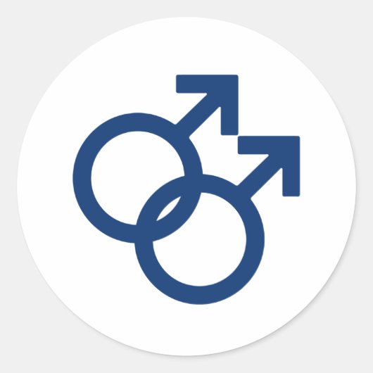 MLM Gay Mannen Gendersymbool Ronde Sticker (Voorkant)