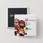 MLM: Guinee-Bissau Vierkante Button 5,1 Cm (Voorkant /achterkant)