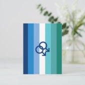 MLM Heren Pride Vlag Briefkaart (Staand voorkant)