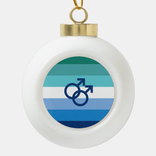 MLM Heren Pride Vlag Keramische Bal Ornament (Voorkant)